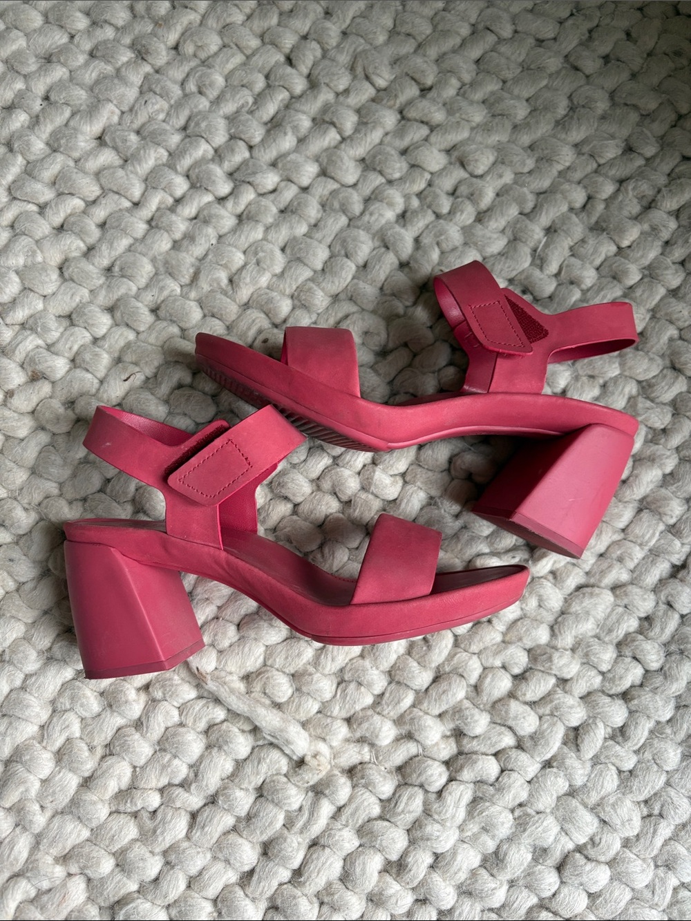 Naturalizer Rose-Red Block Heel Sandals